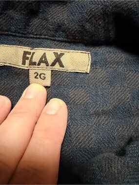 Flax Navy Textured Linen Top - Deep Blue